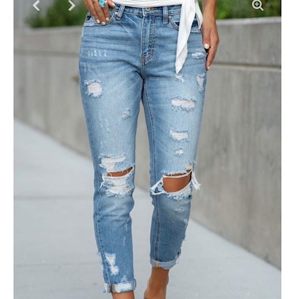 🍒BOGO50%🍒🆕🩵KANCAN: Boyfriend Distressed Relaxed Fit Jeans 11/29